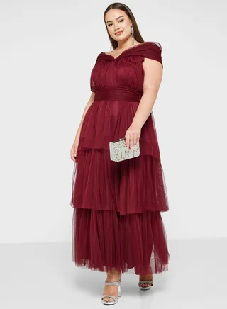 Off Shoulder Tulle Dress