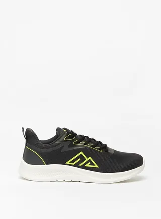 Mens Textured Lace-Up Sports Shoes with Cushioning