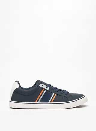 Mens Textured Lace-Up Casual Sneakers