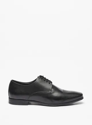 Men Textured Lace-Up Derby Shoes