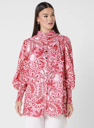 Printed Button Down Shirt