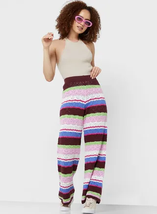 Color Block High Waist Pants
