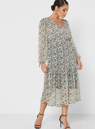 Printed Tiered Dress