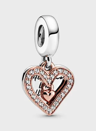 Sparkling Freehand Heart Dangle Charm