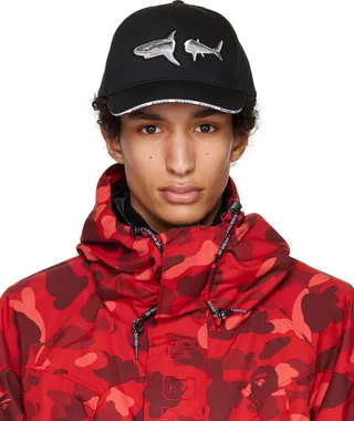 Palm Angels Black Broken Shark Cap