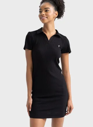 Collar Neck Knitted Dress
