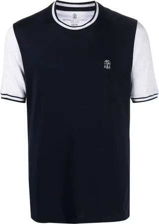 BRUNELLO CUCINELLI- Embroidered Logo Cotton T-shirt