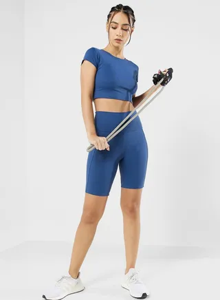 Crop Top & Mid Rise Shorts Set