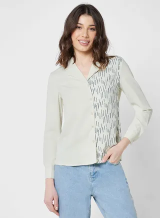 Printed Button Down Shirt