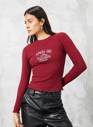 Fitted Embroidered Front Crop T-Shirt