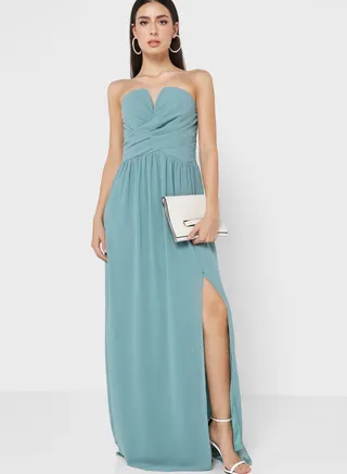 Off Shoulder Side Slit Dress