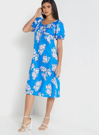 Round Neck Printed Dress