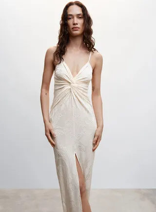 Front Knot Slit Detail Dress