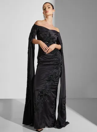 Off Shoulder Embellished Dress