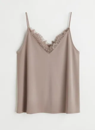 Lace Trim Knitted Cami