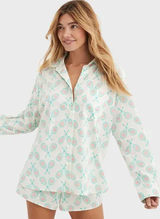 Printed Button Down Shirt