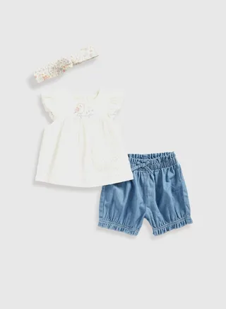 Kids Essential Top & Denim Shorts Set