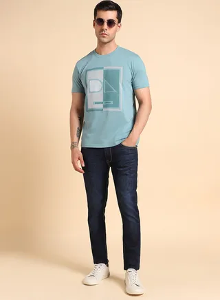 Men's Solid Slim fit Round Neck T-Shirt