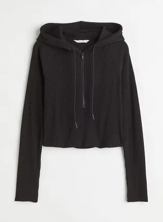 Knitted Crop Hoodie