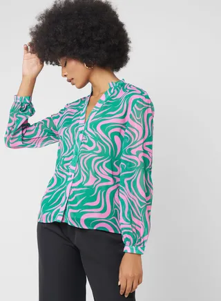 Printed Button Down Shirt