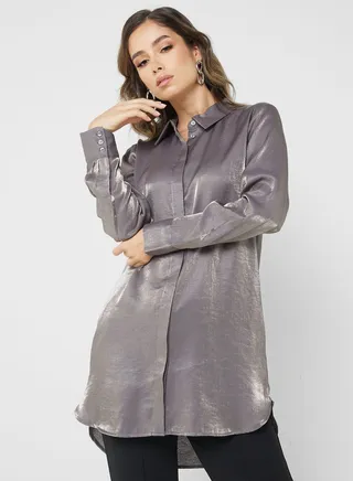 Button Down Longline Shirt