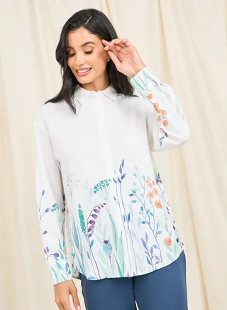 Placement Print Relax Fit Shirt