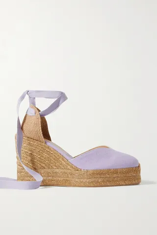 Castañer - + Net Sustain Chiara 80 Canvas Wedge Espadrilles - Purple