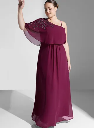 One Shoulder Embellished Dress