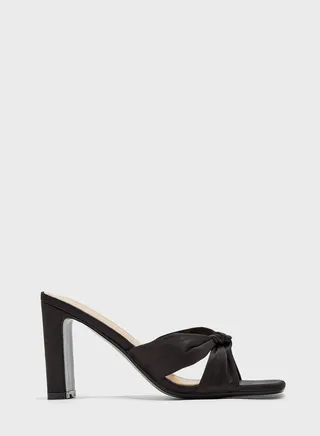Satin Knot Detail Mule Sandal