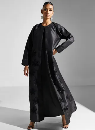 Embroidered Flared Sleeve Abaya