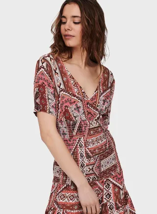 Printed Wrap Dress