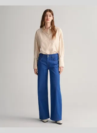 Wide Leg Bright Blue Jeans