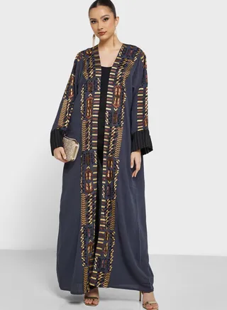 Embroidered Wide Sleeve  Abaya