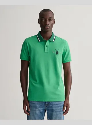 GANT Sail Graphic Pique Polo Shirt