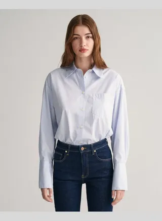 Oversized High Cuffs Poplin Shirt