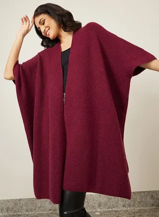 Oversized Knitted Open Front Longline Cardigan