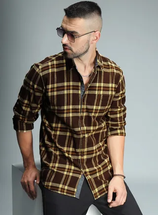 Standard Tartan Checked Pure Cotton Casual Shirt