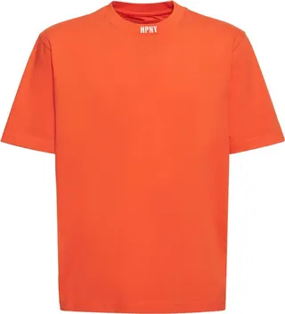 Logo embroidery cotton jersey t-shirt