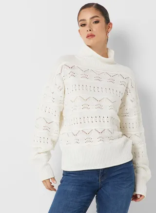 High Neck Knitted Sweater