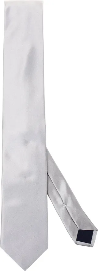 Pearl gray silk tie