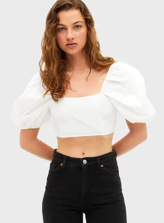 Puff Sleeve Crop Top