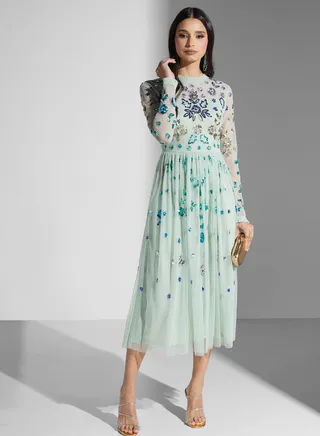 Embroidered Floral Dress