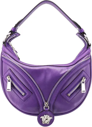 Leather handbag with iconic frontal Medusa
