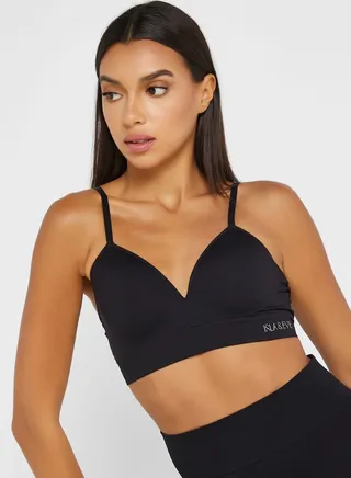 Strap Detail Plunge Neck Bra