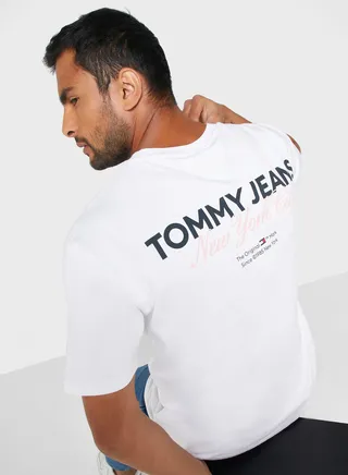 Text Print Crew Neck T-Shirt