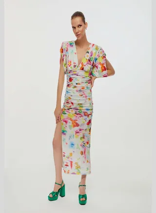Printed Side Slit Dress
