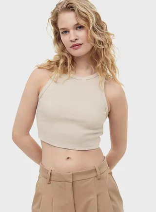 Crew Neck Crop Tank Top
