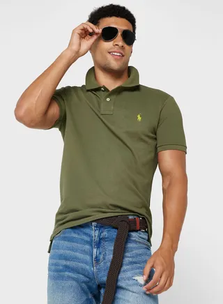 Slim Fit Mesh Polo Shirt