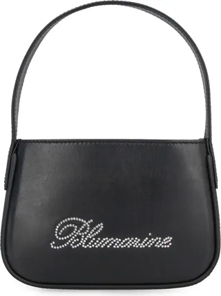 Logo Print Leather Handbag
