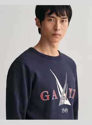 GANT Sail Print Crew Neck Sweatshirt